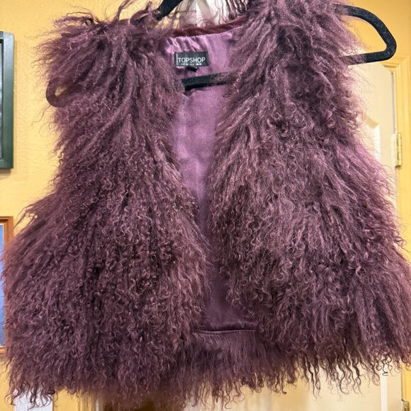 Topshop REAL Mongolian sheepskin fur vest, US6 - Picture 1 of 3